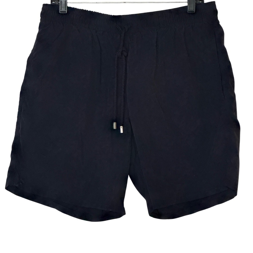 Vilebrequin Swim Trunks Men XXL Navy Blue Moorea Solid Drawstring Shorts